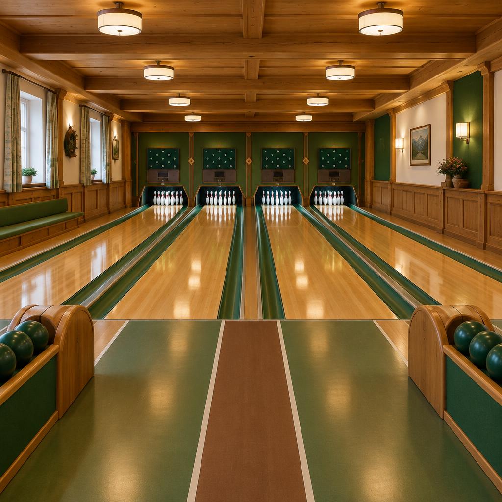 Vierbahnige Sportkegelbahn